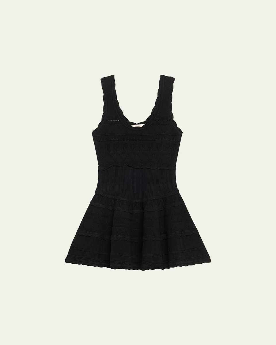 Ronelle Sleeveless Embroidered Scoop-Neck Mini Dress